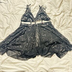 Black Starry Women's Lingerie Set
